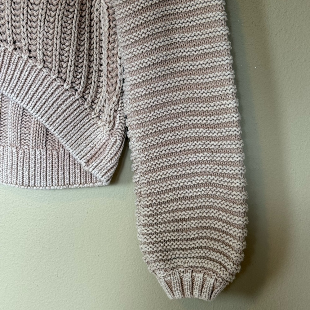 Free People Sweetheart Mock neck Chunky Knit Sweater in Tan Size XS - Picture 5 of 10